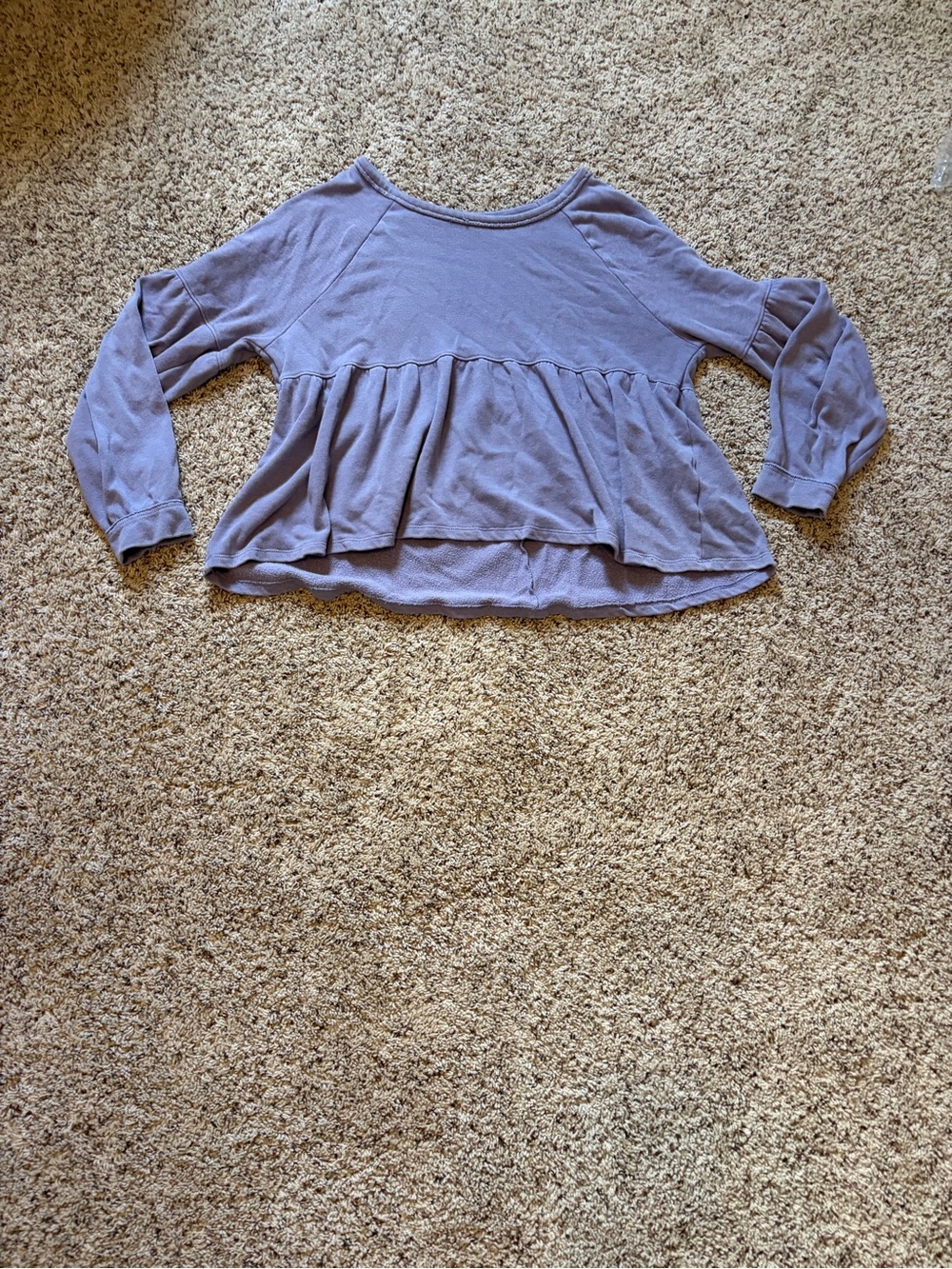 SO Lilac Peplum Long Sleeve Top